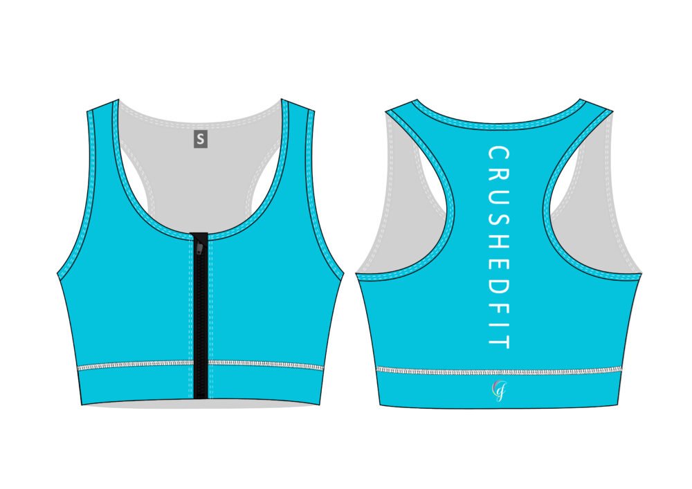 Serenity Blue Sports Bra (Zippered)