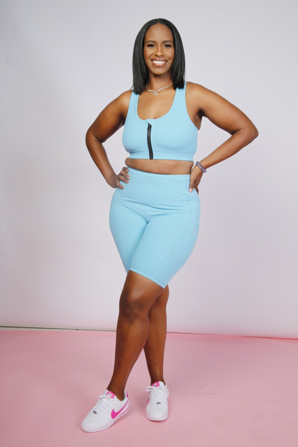 Serenity Blue Sports Bra (Zippered)