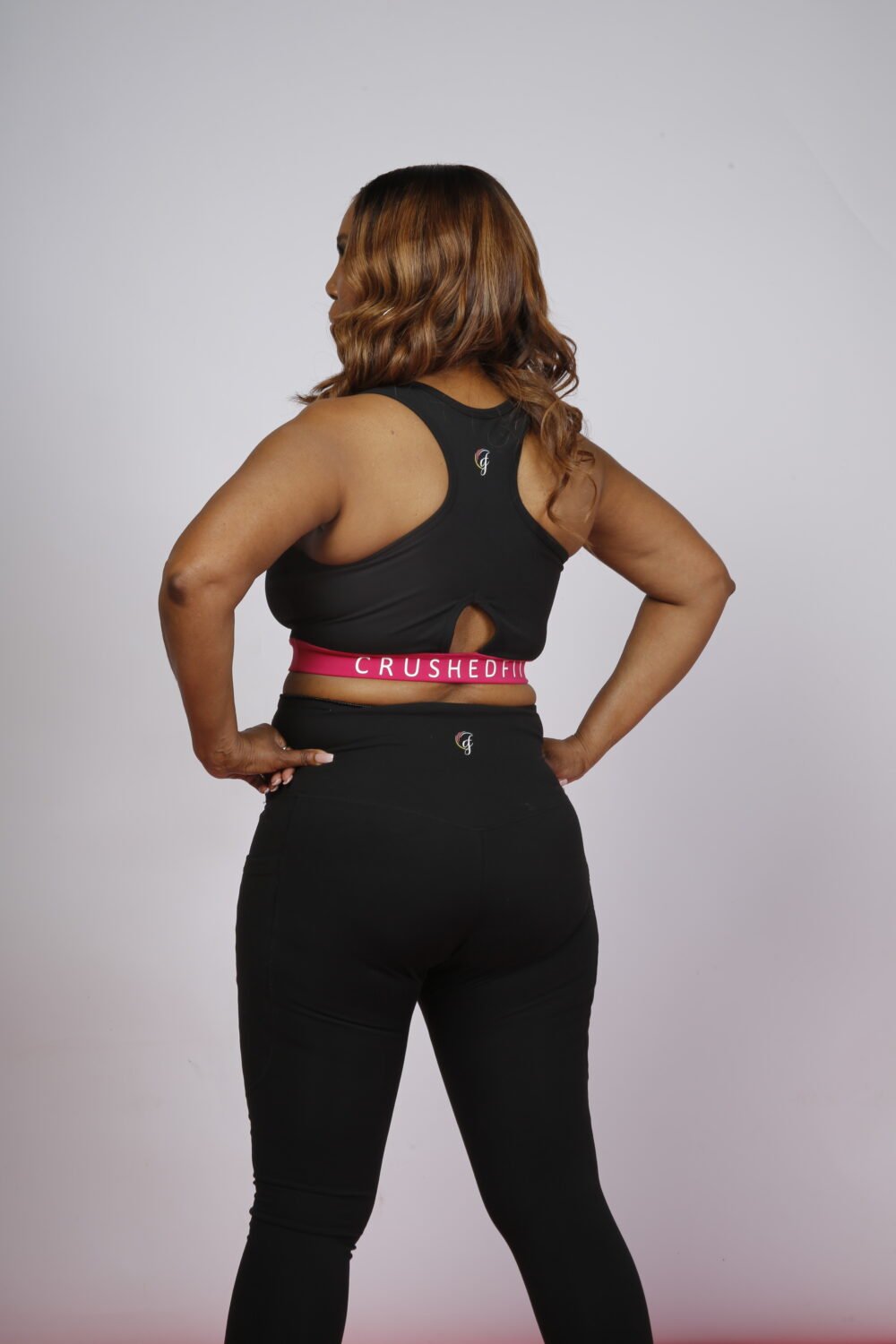 Powered Pink & Black Sports Bra - Image 2