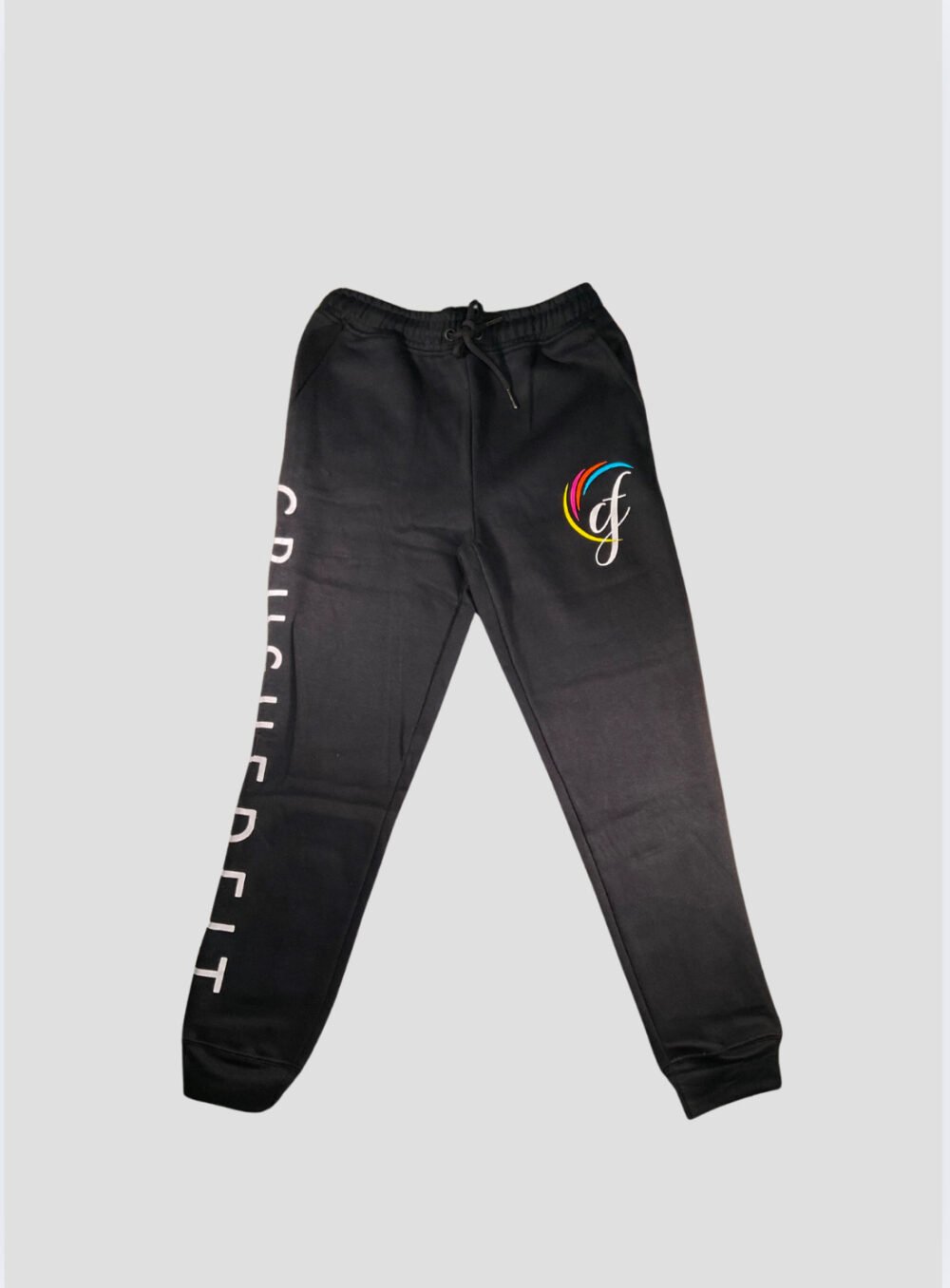 CrushedFit custom designed, stylish and comfortable Black women's sweatpants.